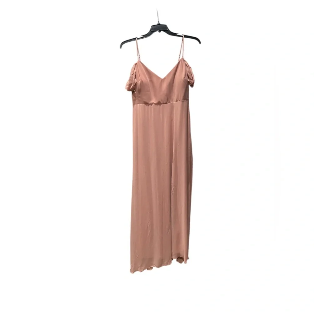 Birdy Grey DEVIN CONVERTIBLE DRESS CHIFFON DUSTY ROSE LARGE NWOT BRIDESMAID SLIT
